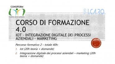 'GRUPPO CUSIMANO percorso 2 - VENDITE - Corso di formazione 4.0: IoT - Integrazione digitale dei processi - Marketing digitalizzato.'