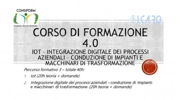 'GRUPPO CUSIMANO percorso 3 - AUTOMAZIONE - Corso di formazione 4.0: IoT - Integrazione digitale dei processi - conduzione di impianti e macchinari di trasformazione'
